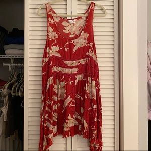 Free people floral lace trim dress